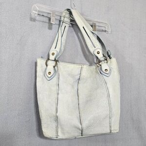 Sundance Leather Blue Skies Shoulder Tote Distressed Boho Indie Grungy Tote